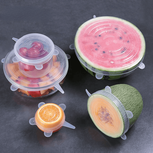 6-Piece Reusable Silicone Stretch Lids – Multi-Size Food Covers