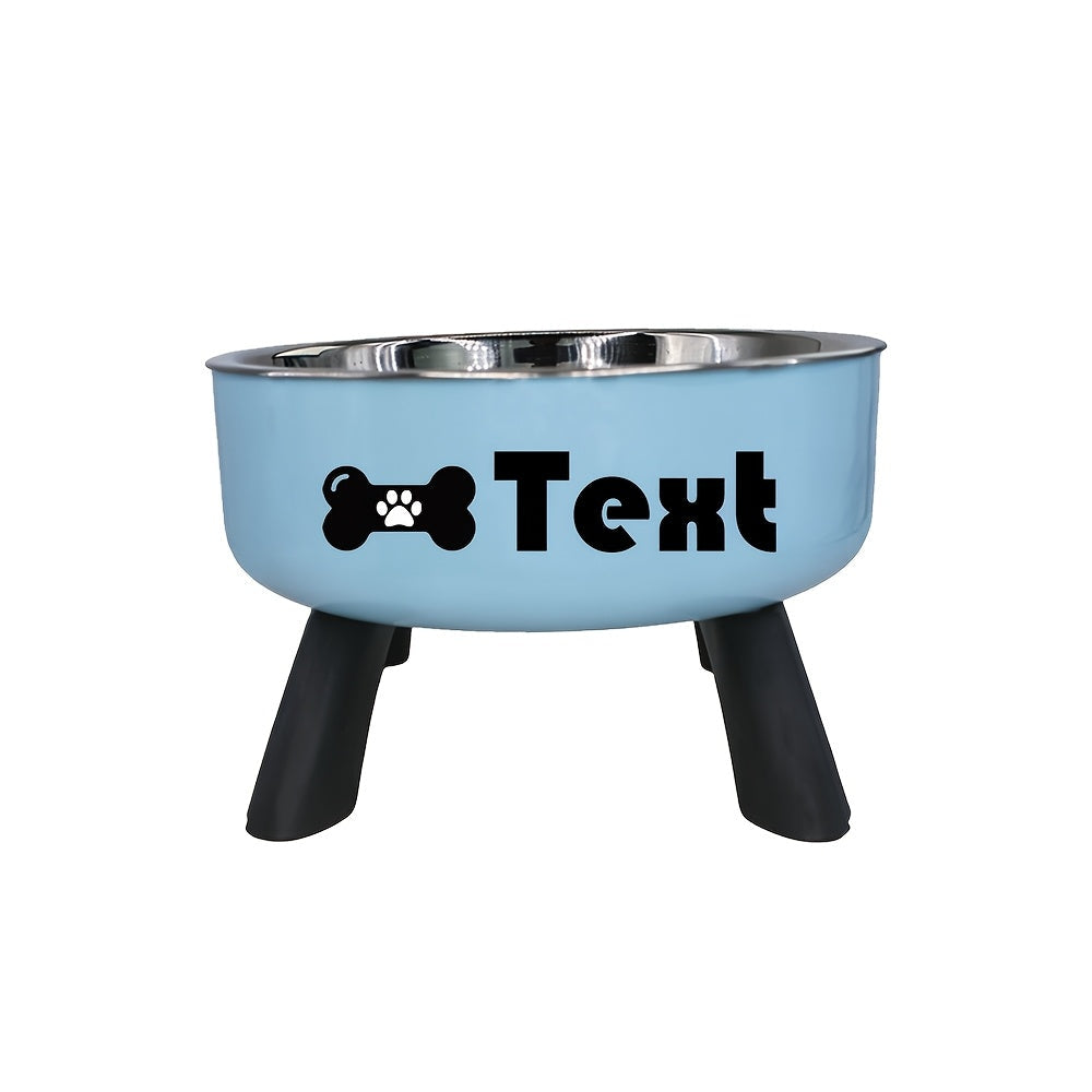 Personalized Elevated Stainless Steel Pet Bowl – Anti-Slip Feeding Bowl