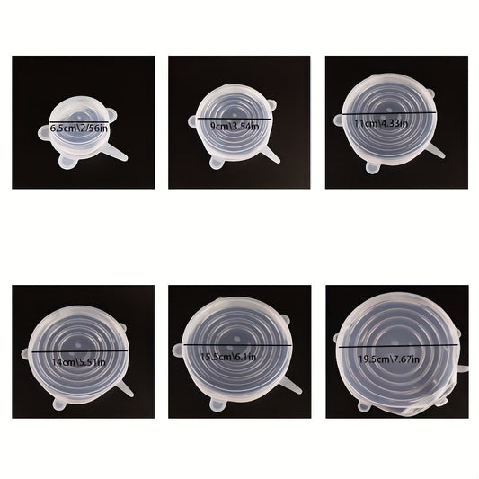6-Piece Silicone Stretch Lids – Reusable Food Storage Covers