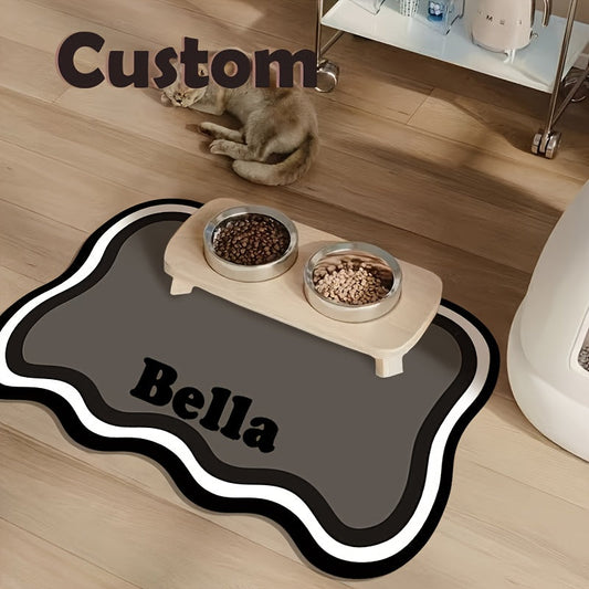 Personalized Quick-Dry Pet Feeding Mat – Absorbent & Washable