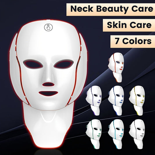 Christmas Deal, 7-Color Facial Mask Device, Beauty and Skincare Facial Equipment, Facial Skincare Tool, Face and Neck Care Mask Device, USB Charging Port, Valentine's Day and Other Holidays, Halloween and Christmas Promotion