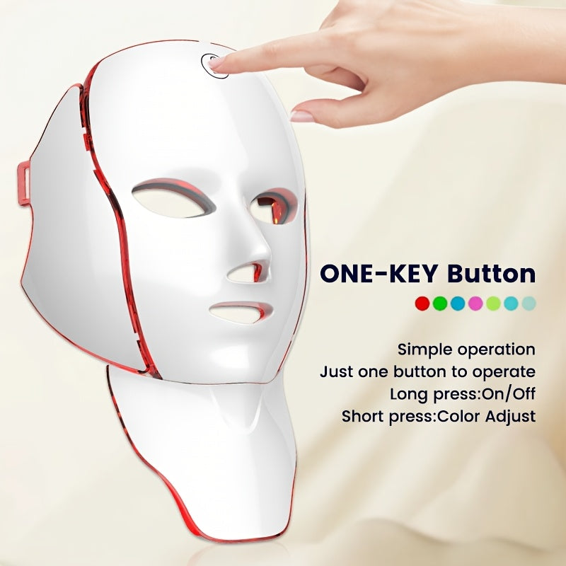 Christmas Deal, 7-Color Facial Mask Device, Beauty and Skincare Facial Equipment, Facial Skincare Tool, Face and Neck Care Mask Device, USB Charging Port, Valentine's Day and Other Holidays, Halloween and Christmas Promotion