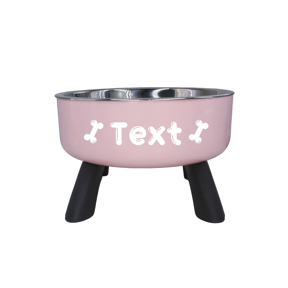 Personalized Elevated Stainless Steel Pet Bowl – Anti-Slip Feeding Bowl