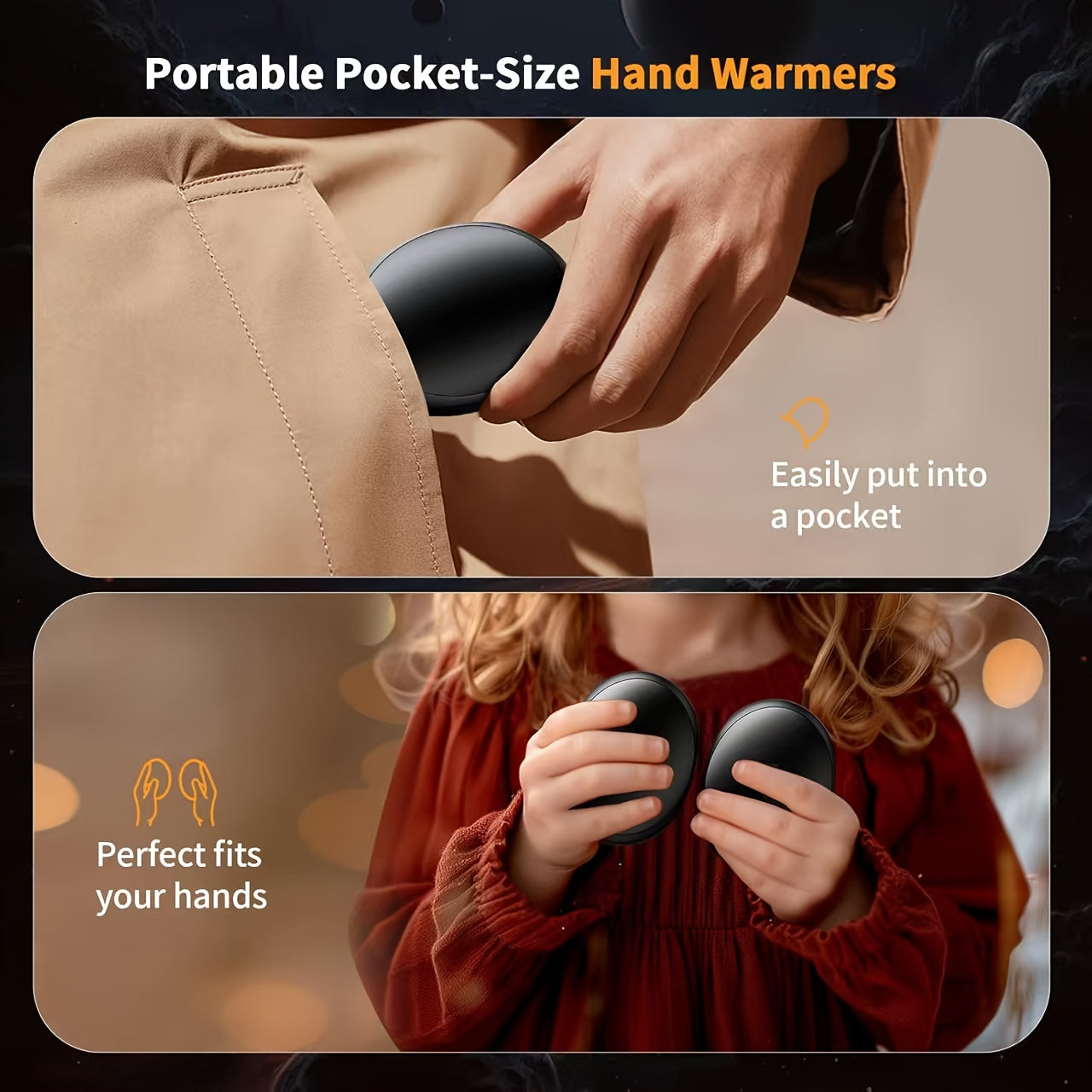 2-in-1 Magnetic Rechargeable Hand Warmers – 3 Heat Levels