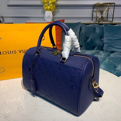 Louis Vuitton Speedy Bandouliere Bag 30cm Monogram Empreinte Leather Spring/Summer Collection M42406, Blue – product image 3
