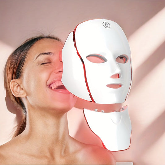 Christmas Deal, 7-Color Facial Mask Device, Beauty and Skincare Facial Equipment, Facial Skincare Tool, Face and Neck Care Mask Device, USB Charging Port, Valentine's Day and Other Holidays, Halloween and Christmas Promotion