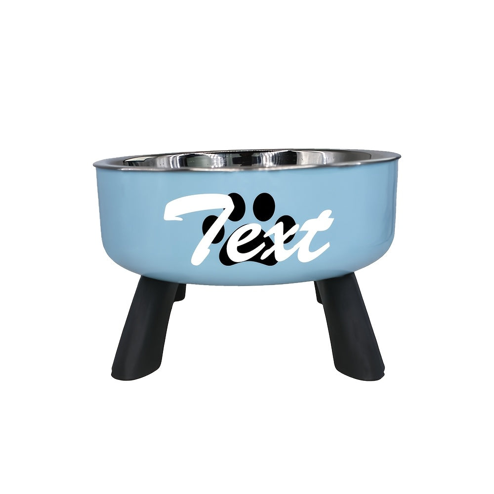 Personalized Elevated Stainless Steel Pet Bowl – Anti-Slip Feeding Bowl