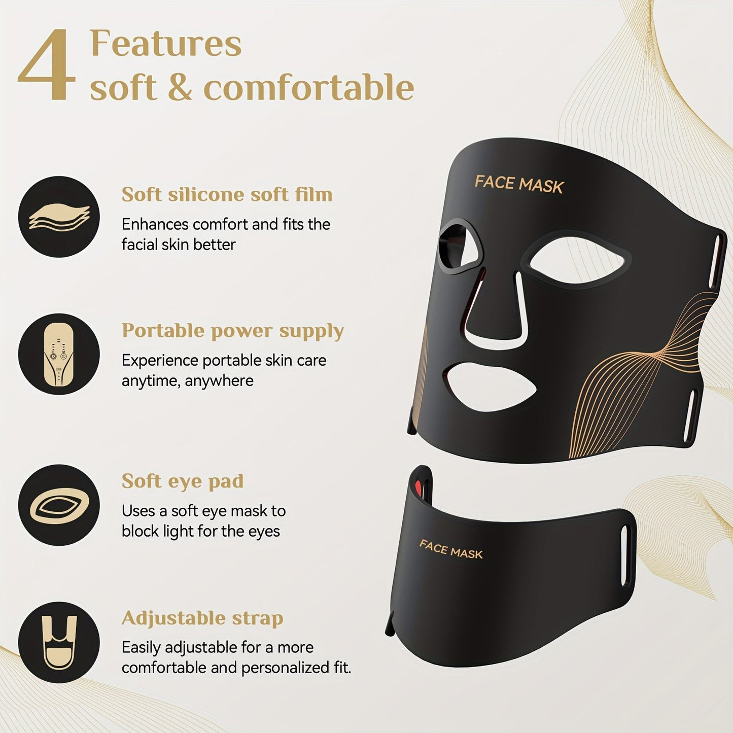 7-Color LED Red Light Therapy Face & Neck Mask – Home Skincare Device