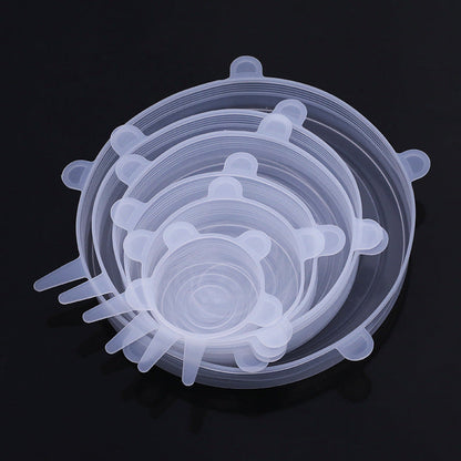 6-Piece Reusable Silicone Stretch Lids – Multi-Size Food Covers