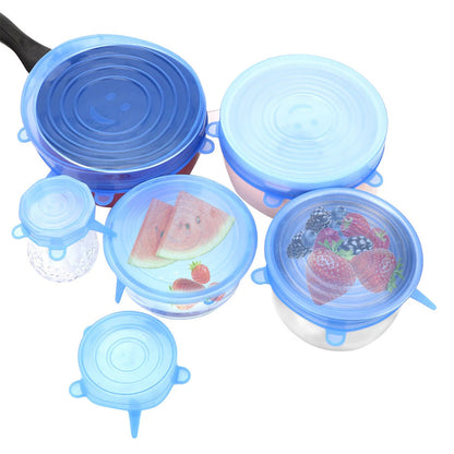 6-Piece Silicone Stretch Lids – Reusable Airtight Food Covers