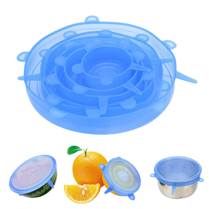6-Piece Silicone Stretch Lids – Reusable Airtight Food Covers