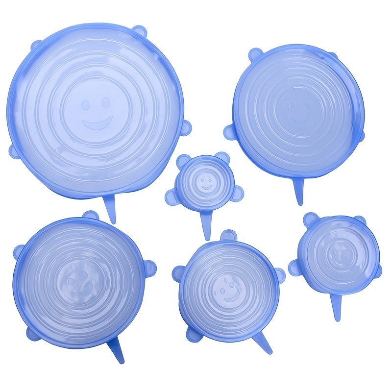 6-Piece Silicone Stretch Lids – Reusable Airtight Food Covers