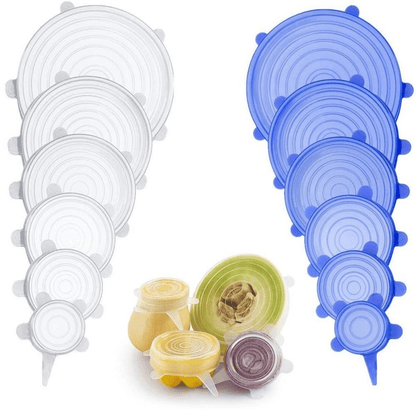 6-Piece Silicone Stretch Lids – Reusable Food Storage Covers