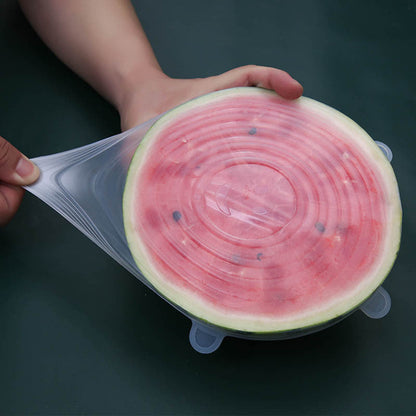 6-Piece Silicone Stretch Lids – Reusable Food Storage Covers