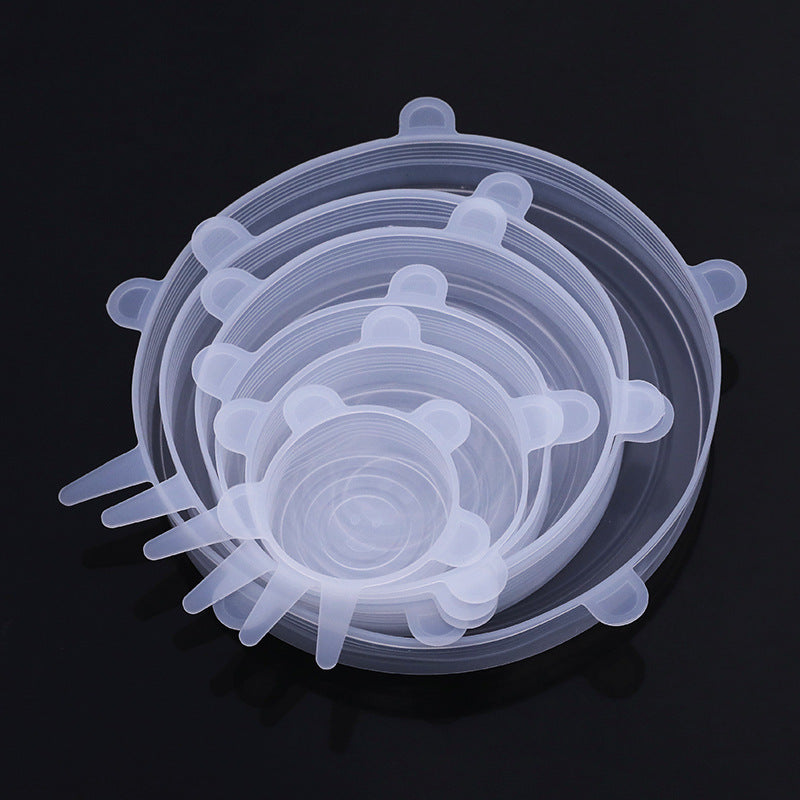 6-Piece Silicone Stretch Lids – Reusable Food Storage Covers