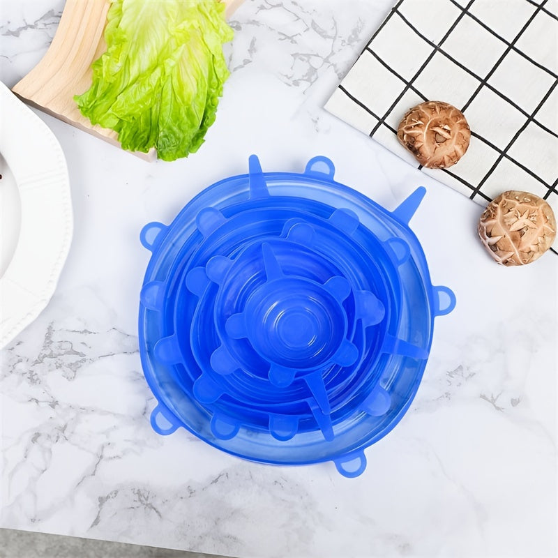 6-Piece Universal Silicone Stretch Lids – Reusable Food Covers