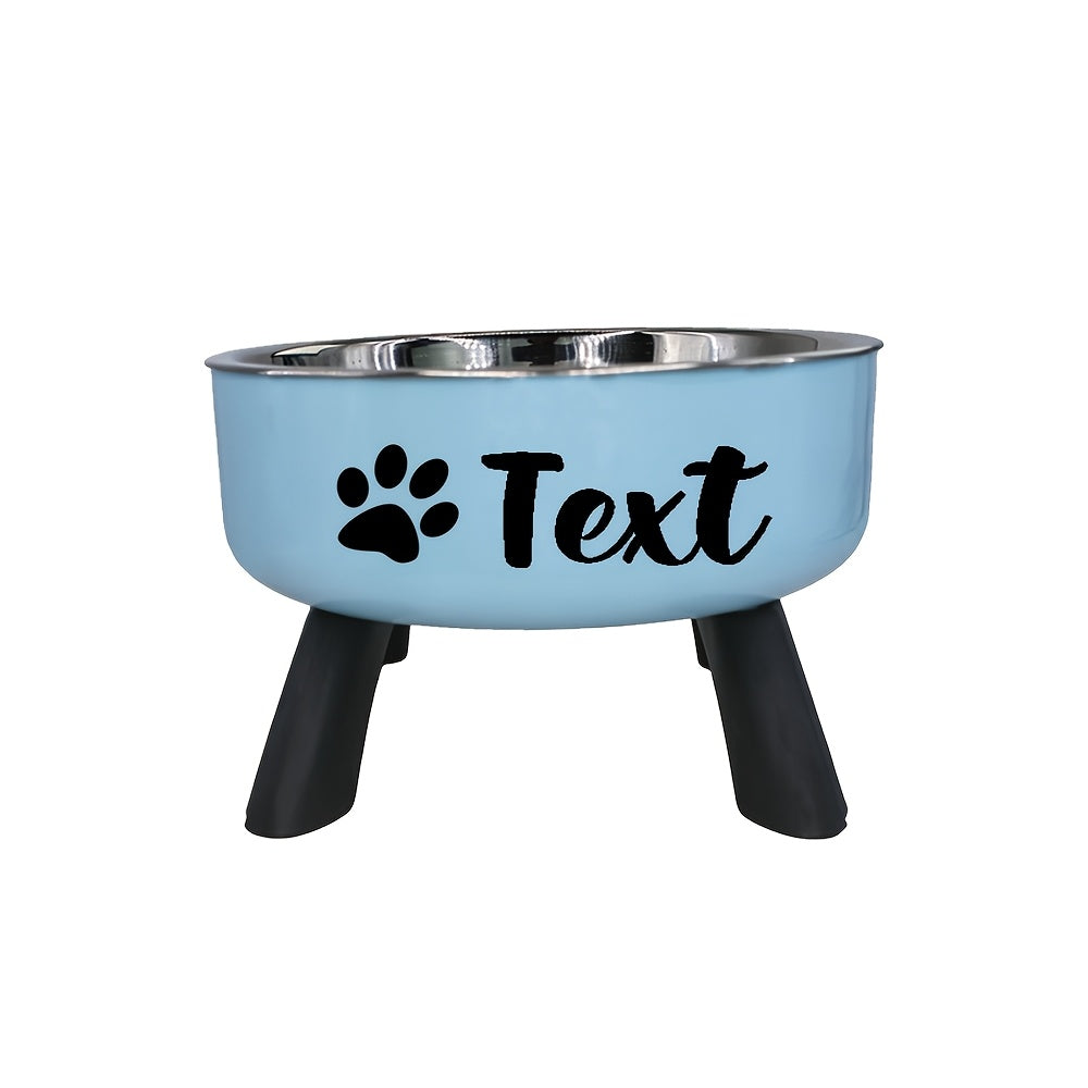Personalized Elevated Stainless Steel Pet Bowl – Anti-Slip Feeding Bowl