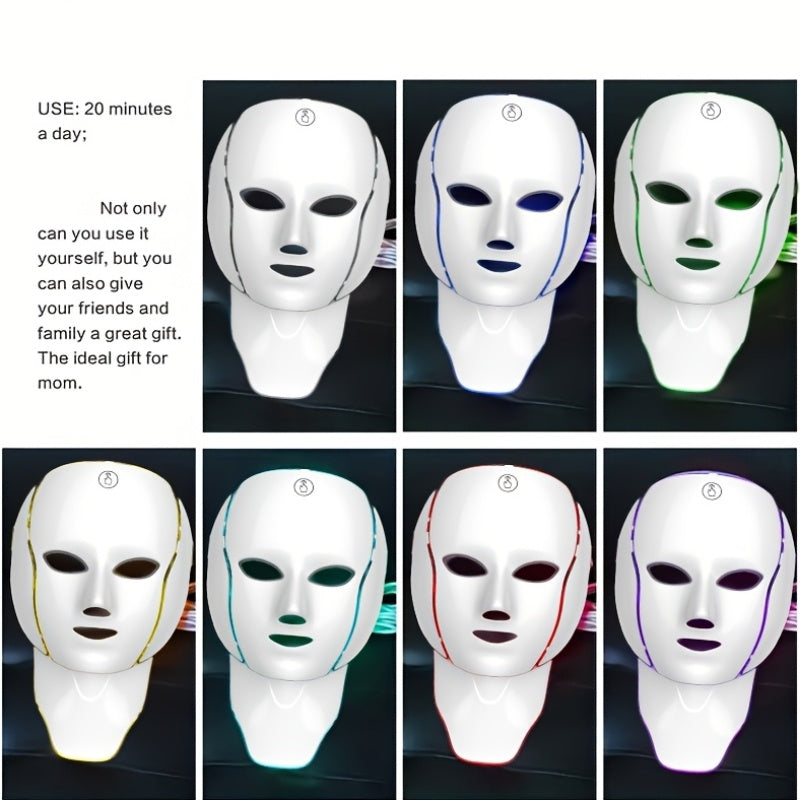7-Color LED Face & Neck Mask – 138-LED Home Skincare Device
