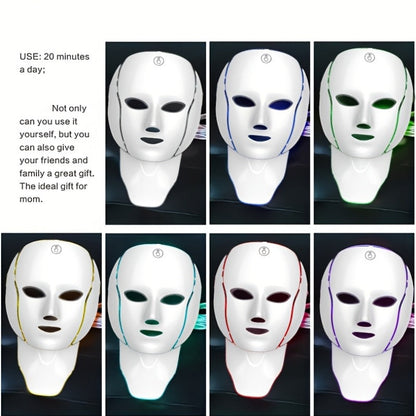 7-Color LED Face & Neck Mask – 138-LED Home Skincare Device