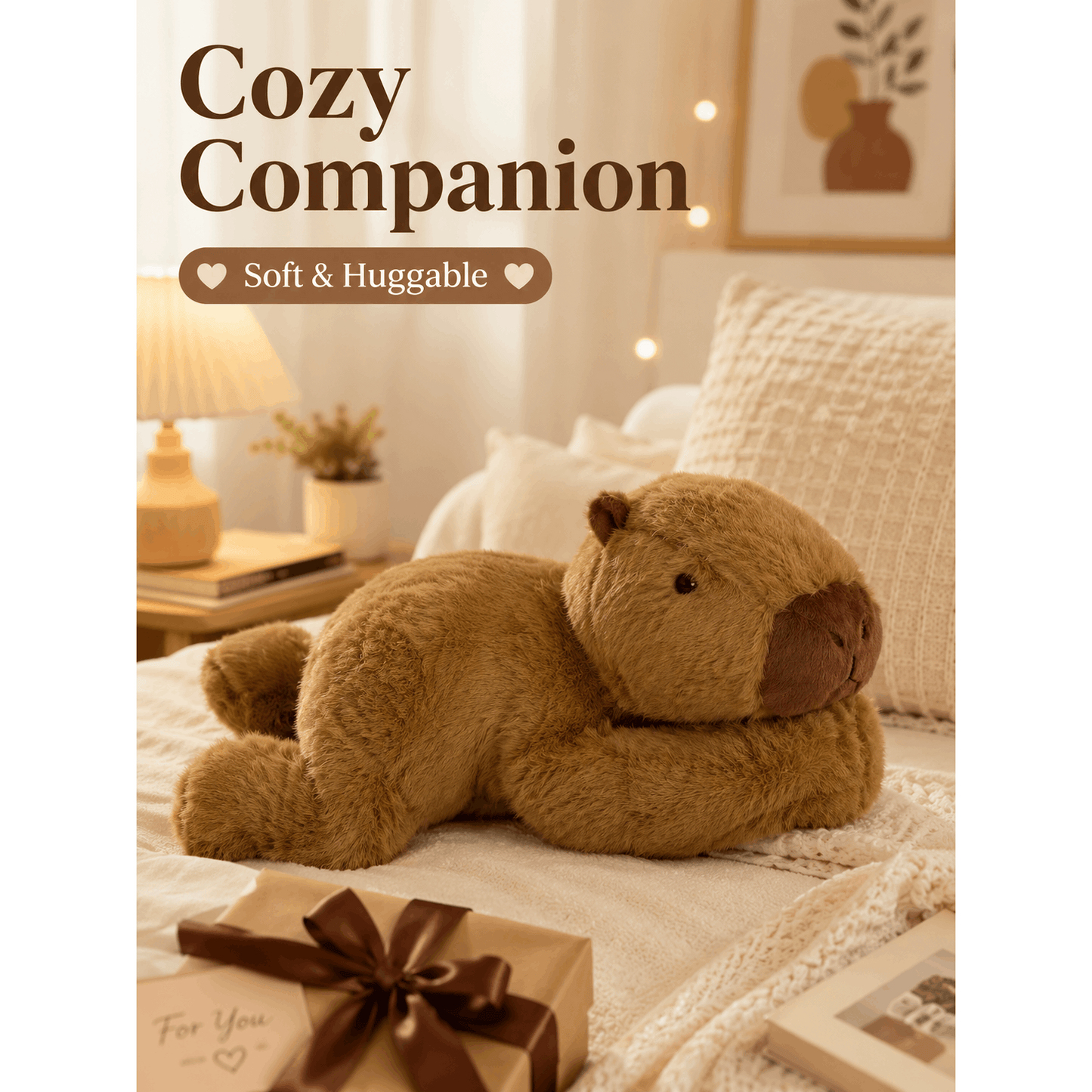 60cm Weighted Capybara Plush – Soft Calming Cuddle Toy