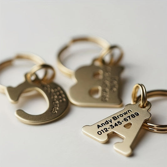 Personalized Stainless Steel Dog Tag – Engraved Initial Pet ID Pendant