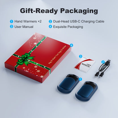 Rechargeable Hand Warmers 2-Pack – 3 Heat Modes, 20H Warmth