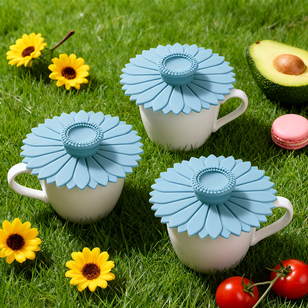 3-Piece Silicone Cup Lids – Heat-Resistant & Leakproof Covers