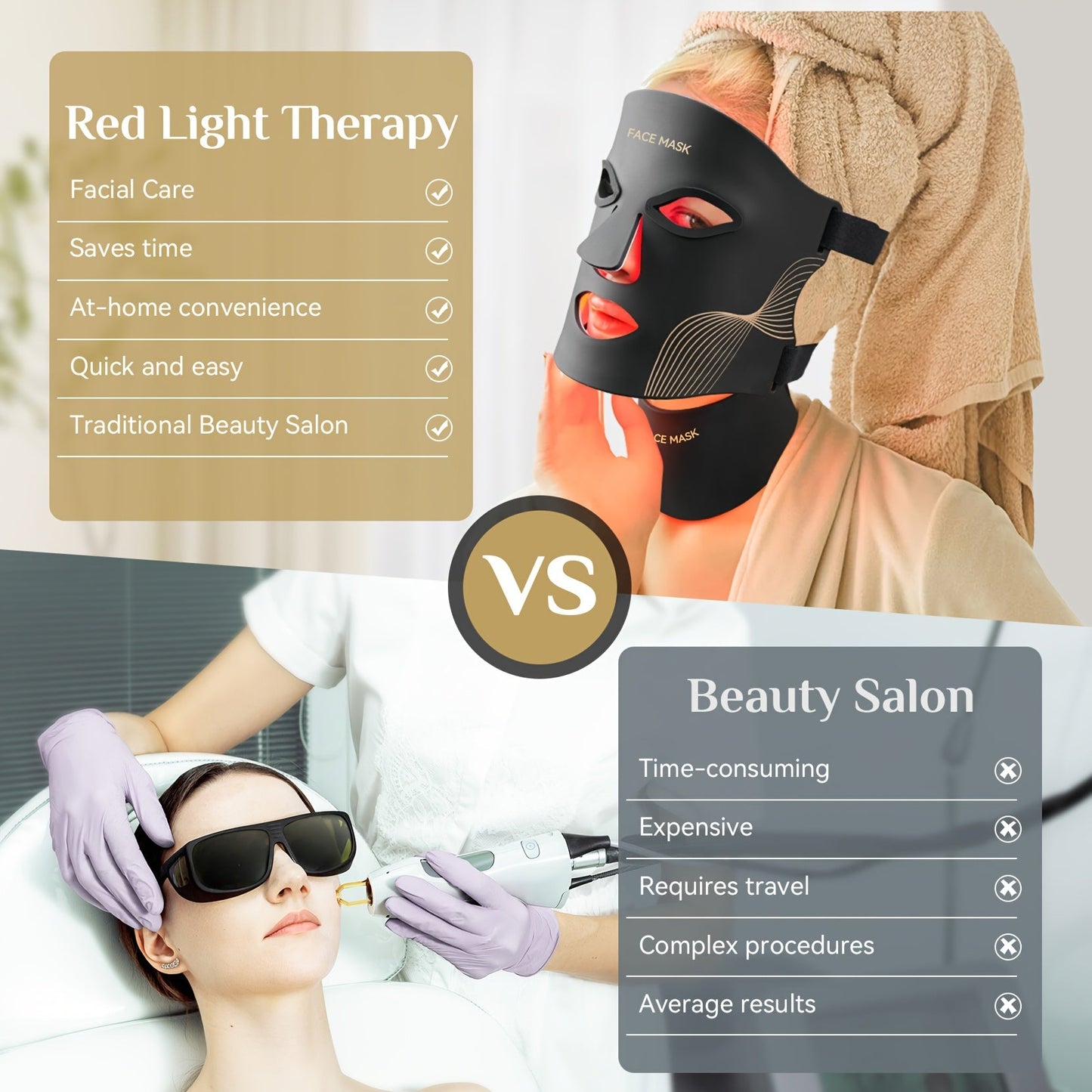 7-Color LED Red Light Therapy Face & Neck Mask – Home Skincare Device