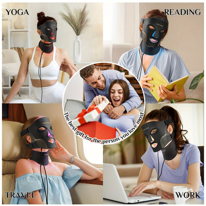 7-Color LED Red Light Therapy Face & Neck Mask – Home Skincare Device