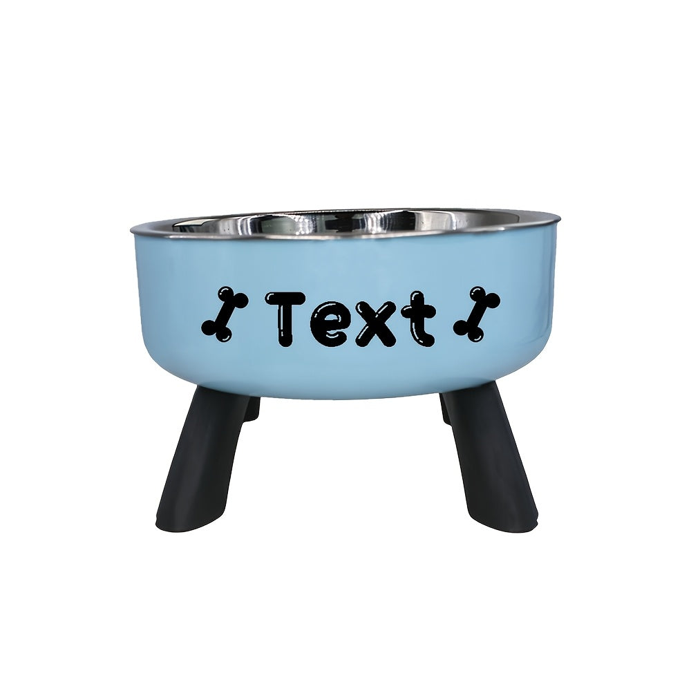 Personalized Elevated Stainless Steel Pet Bowl – Anti-Slip Feeding Bowl