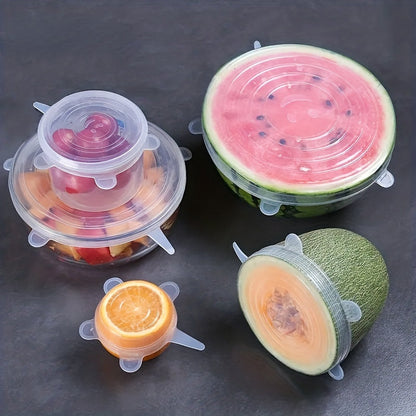 6-Piece Universal Silicone Stretch Lids – Reusable Food Covers
