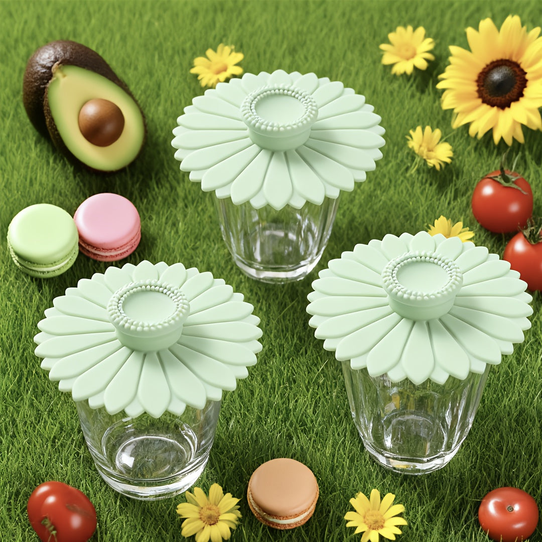 3-Piece Silicone Cup Lids – Heat-Resistant & Leakproof Covers