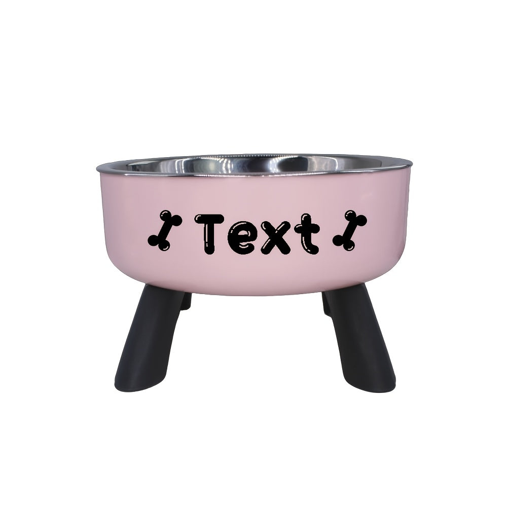 Personalized Elevated Stainless Steel Pet Bowl – Anti-Slip Feeding Bowl