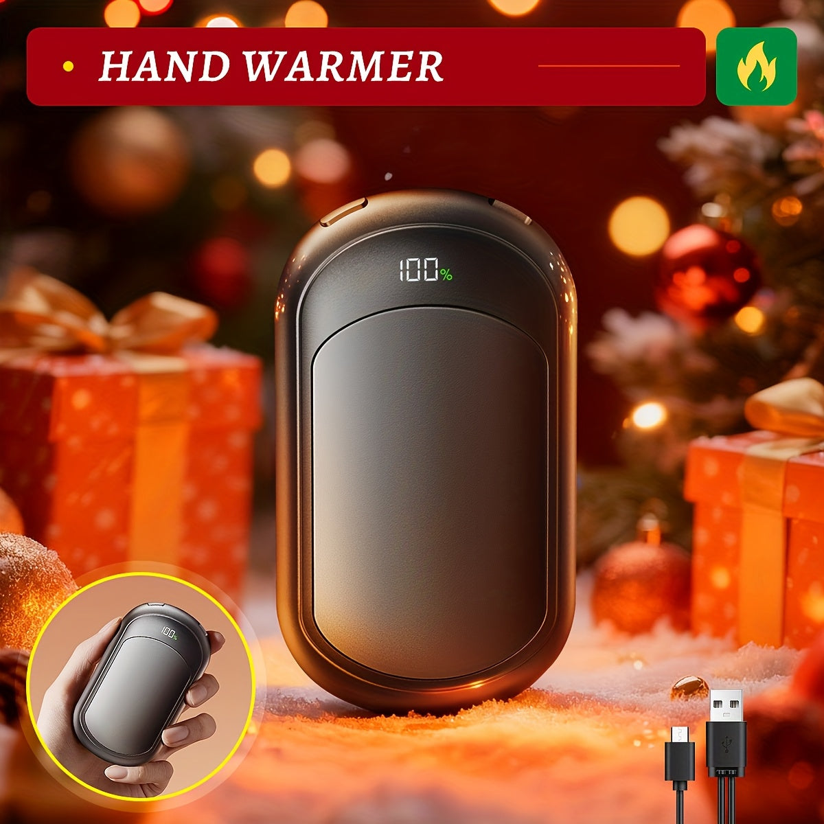 Rechargeable Hand Warmers 2-Pack – 3 Heat Modes, 20H Warmth