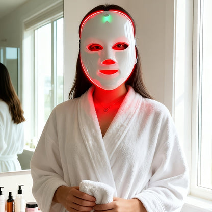 7-Color LED Facial Mask – USB Rechargeable Home Skincare Device