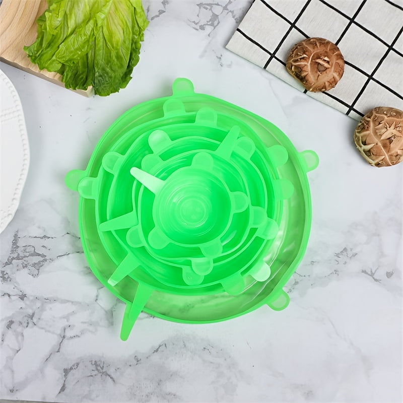 6-Piece Universal Silicone Stretch Lids – Reusable Food Covers