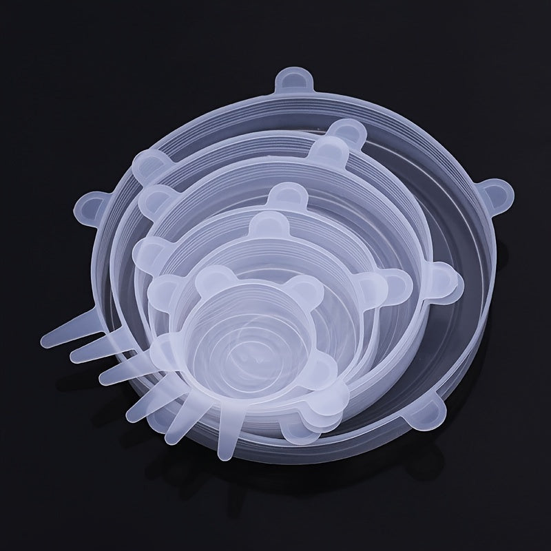 6-Piece Silicone Stretch Lids – Reusable Food Storage Covers