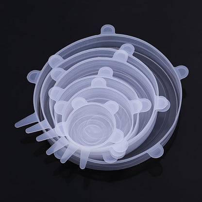 6-Piece Silicone Stretch Lids – Reusable Food Storage Covers