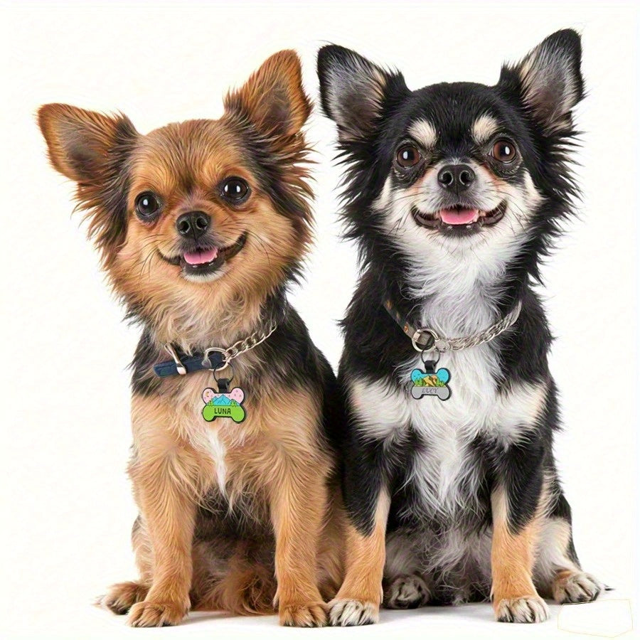 Personalized Silicone Bone-Shaped Pet ID Tag – Silent Engraved Design