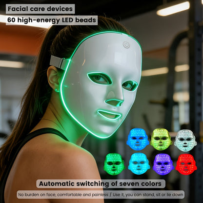 7-Color LED Facial Mask – USB Rechargeable Home Skincare Device