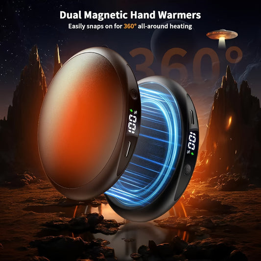 2-in-1 Magnetic Rechargeable Hand Warmers – 3 Heat Levels