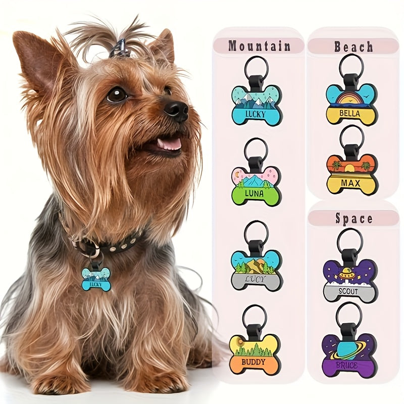 Personalized Silicone Bone-Shaped Pet ID Tag – Silent Engraved Design