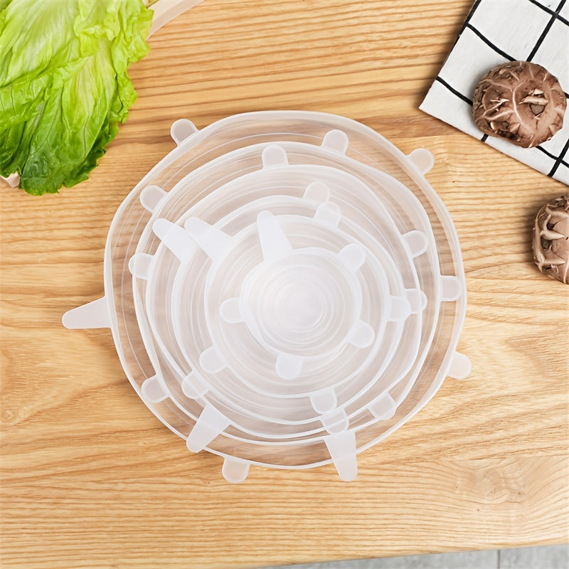 6-Piece Universal Silicone Stretch Lids – Reusable Food Covers