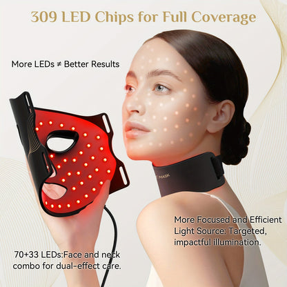 7-Color LED Red Light Therapy Face & Neck Mask – Home Skincare Device
