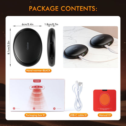 2-in-1 Magnetic Rechargeable Hand Warmers – 3 Heat Levels