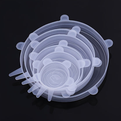 6-Piece Silicone Stretch Lids – Reusable Food Storage Covers