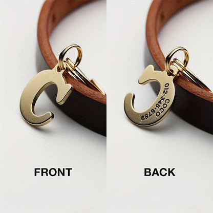 Personalized Stainless Steel Dog Tag – Engraved Initial Pet ID Pendant