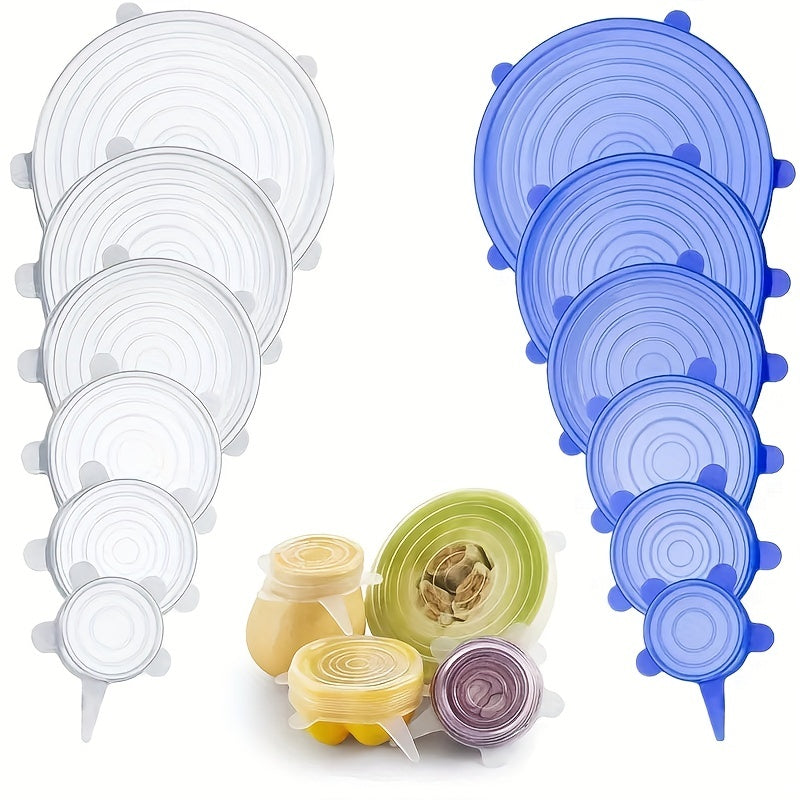 6-Piece Universal Silicone Stretch Lids – Reusable Food Covers