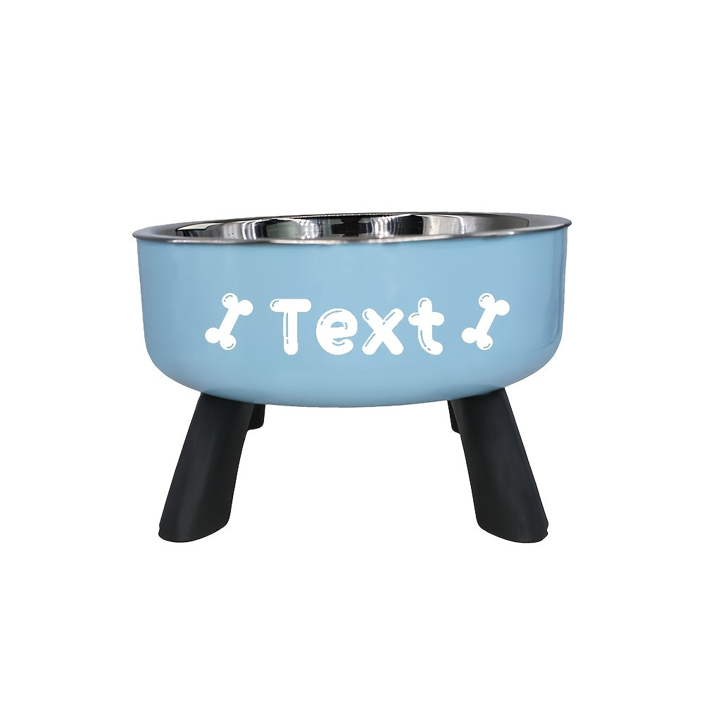 Personalized Elevated Stainless Steel Pet Bowl – Anti-Slip Feeding Bowl