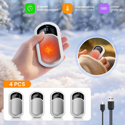 Rechargeable Hand Warmers 2-Pack – 3 Heat Modes, 20H Warmth